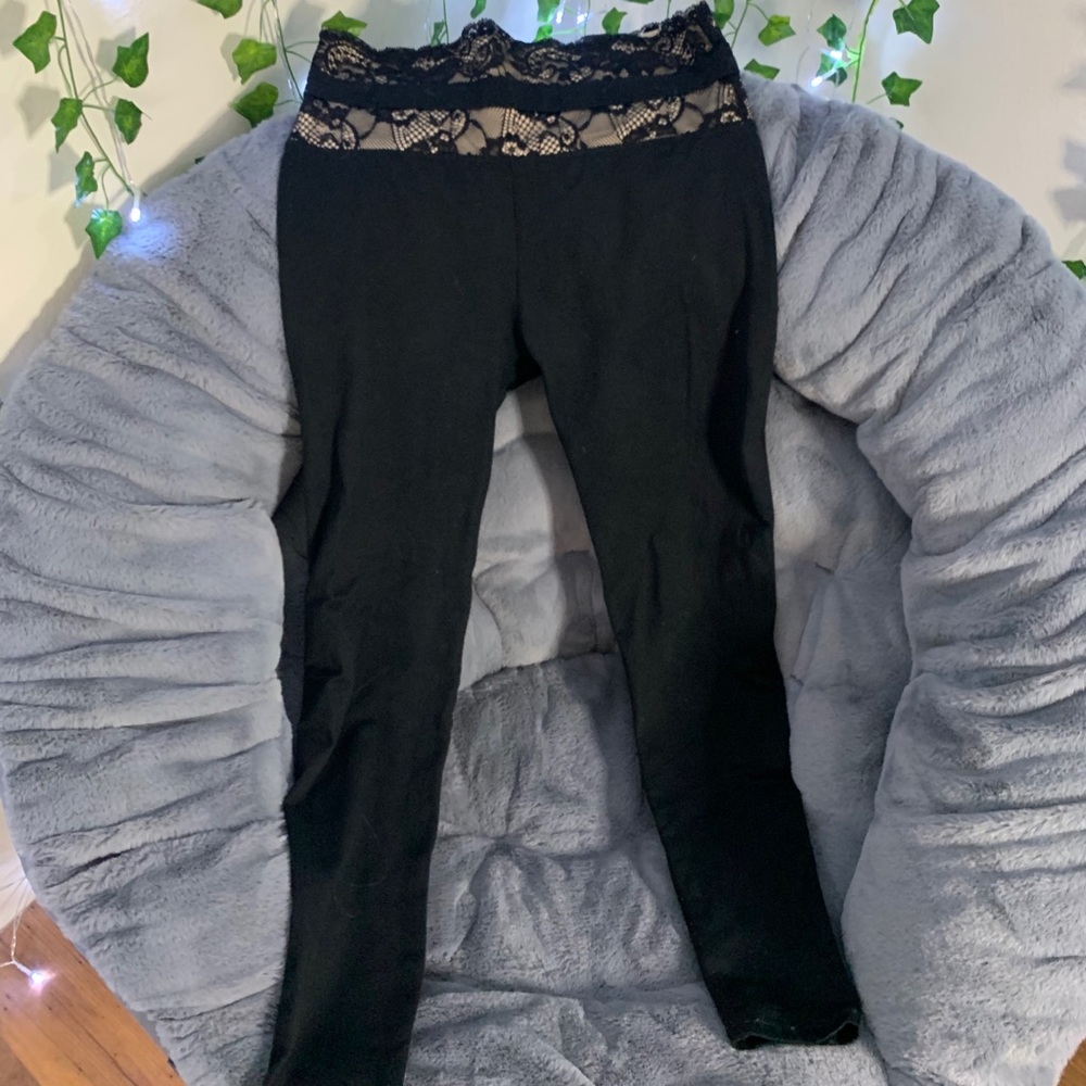 Fabletics Leggings w/ Lace Waistband